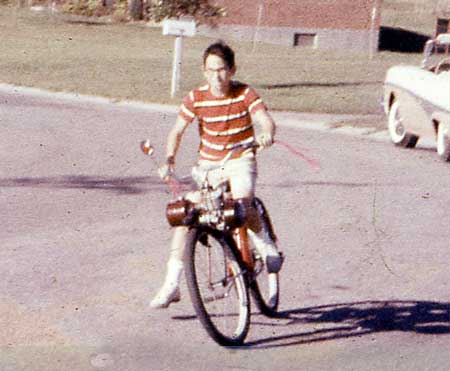 Richard Krause on Travis Bikemotor in 1957